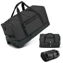 Fegat Foldable Rolling Duffel Bag,30'' Travel Duffel Bag Expandable 100L-120L Heavy Loads Design,Large Waterproof Wheeled Bag for Travel with Straps & Lock