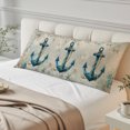 thumbnail image 5 of Nautical Anchor Long Body Pillow Cover 20x60 Inch, Vintage Coastal Summer Beach Coral Decorative Pillowcase with Zipper, Microfiber Pillow Protector, Soft Breathable Long Pillowcases for Women, 5 of 9