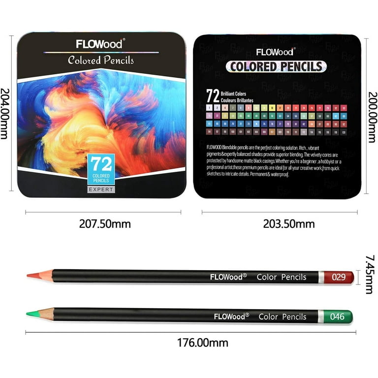 FLOWood 72 Count Premium Color Pencils , Art Supplies for Kids & Adults  Drawing Sketching Crafting 