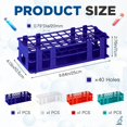 thumbnail image 2 of 4 Pcs Plastic Test Tube Rack Test Tube Holder Rack Detachable Tube Holder for 16mm Test Tubes 40 Holes, 2 of 7