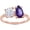 Rose, variant on 925 Sterling Silver 14K Yellow Gold Plating Pear Shape Amethyst & Round Cut White Diamond Toi Et Moi 2-Stone Engagement Wedding Ring For Women