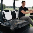 thumbnail image 5 of chaqlin Black & Gold Abstract Marble Pattern Golf Cart Seat Covers Comfortable, with Pockets, Suitable for Summer, Fit for Club Car, 5 of 8