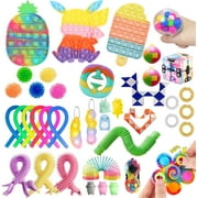 41Pcs Cheap Fidget Toys Pack, TIK Tok Sensory Fidget Toys Push Bubble Pop Toys Kit, Stress Anxiety Relief Toys Set for Children Adults Anxiety Autism, Fidget Toy Gifts That Easy to Carry