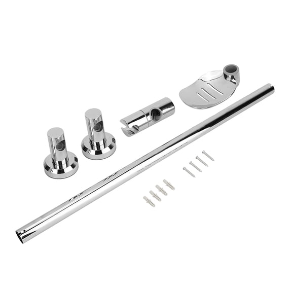 Stainless Steel Lift Type Shower Slide Bar Holder with Rod Soap Dish Suction Cup Install