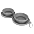 thumbnail image 2 of El perro plegable rueda el silicón libre 2 de la categoría alimenticia BPA en 1 cuenco extensible del agua del alimento para animales para el viaje, 2 of 12