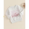 thumbnail image 6 of RUINIXCW Toddler Baby Girl Sweatshirts Big Sister Matching Outfit Little Girl Kids Letter Long Sleeve Crewneck Pullovers Spring Fall Winter Shirt Top, 6 of 8