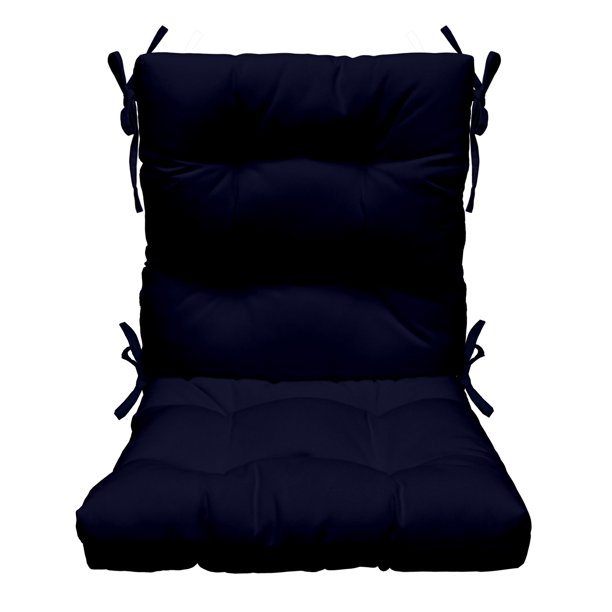 RSH Décor Indoor Outdoor Tufted High Back Chair Cushion, Navy Blue