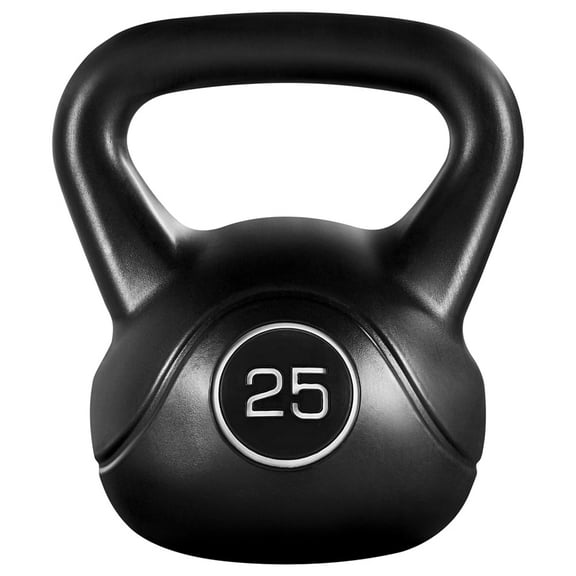 Yaheetech HDPE Coated Kettlebell for Home Gym Fitness Bodybuilding Weight Lifting, Black, 25lbs