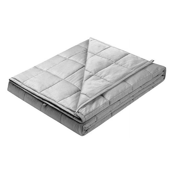 100% Cotton Weighted Blanket - 7lb Gray Weighted Twin Blanket - 48"X72"