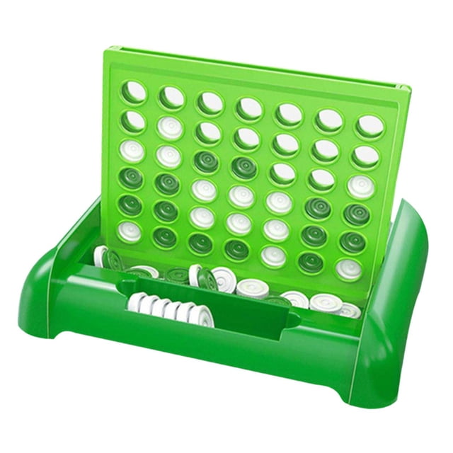 Juego de mesa 4 en raya, clásico juego de estrategia, juego de mesa familiar para 2 jugadores. Verde