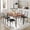 Walnut color, variant on Space-Saving 5-Piece Dining Table Set for 4, Farmhouse Wood Table with Upholstered Chairs, Compact Kitchen Furniture for Small Apartments, Breakfast Nooks, Easy to Clean,Walnut color