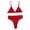 Red, variant on Fesfesfes Women Bikini Set Solid Color Low Cut Swimwear Beachwear High Waist Tummy Control Bottom Split Swimsuit Gifts for Her Under 10$