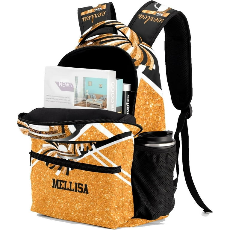 African American Girl Personalized Name Cheerleader Gymnast Orange Kids Backpack for Boys and Girls Toddler Backpack Waterproof Preschool Walmart