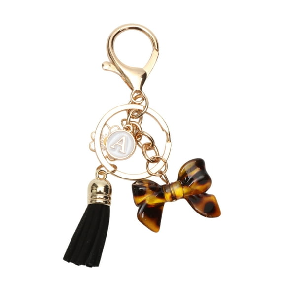 Unique Bargains 1 Pc Fashionable Bow Handbag Charm Decorative Keychain Gold Tone