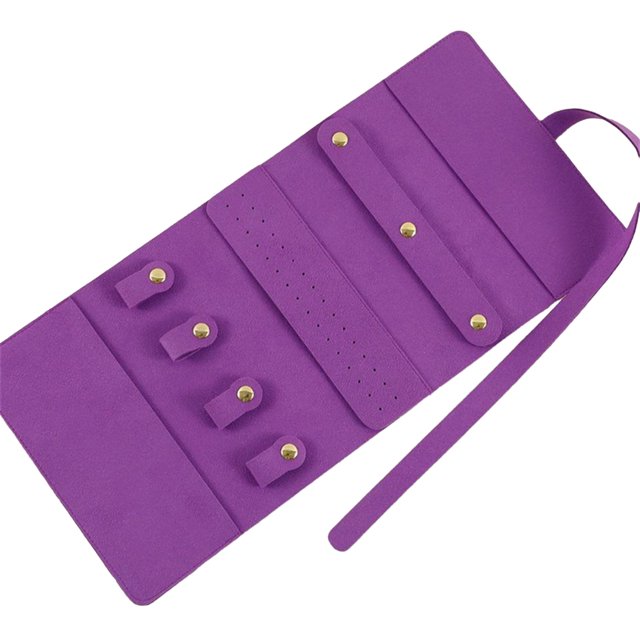 LCXmlly Compact Jewelry Roll Slim Portable Faux Leather Jewelry Roll Multifunctional Rings Necklaces Earrings Bracelets Watch Travel Storage Organizer
