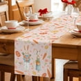 thumbnail image 5 of Table Runner - 72 Inch Long, Spring Easter Kitchen Dining Table Runner Dresser Scarves, Bunny Carrots Eggs Floral Botanical Pink Farmhouse Decor for Coffee Tables Wedding Party Banquet, 5 of 8