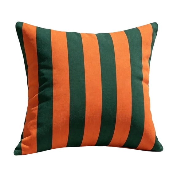 Square Throw Pillows | All-Weather Spun Fabric | Water and Fade-Resistant | Outdoor Accent Pillows for Patio Furniture Orange Green