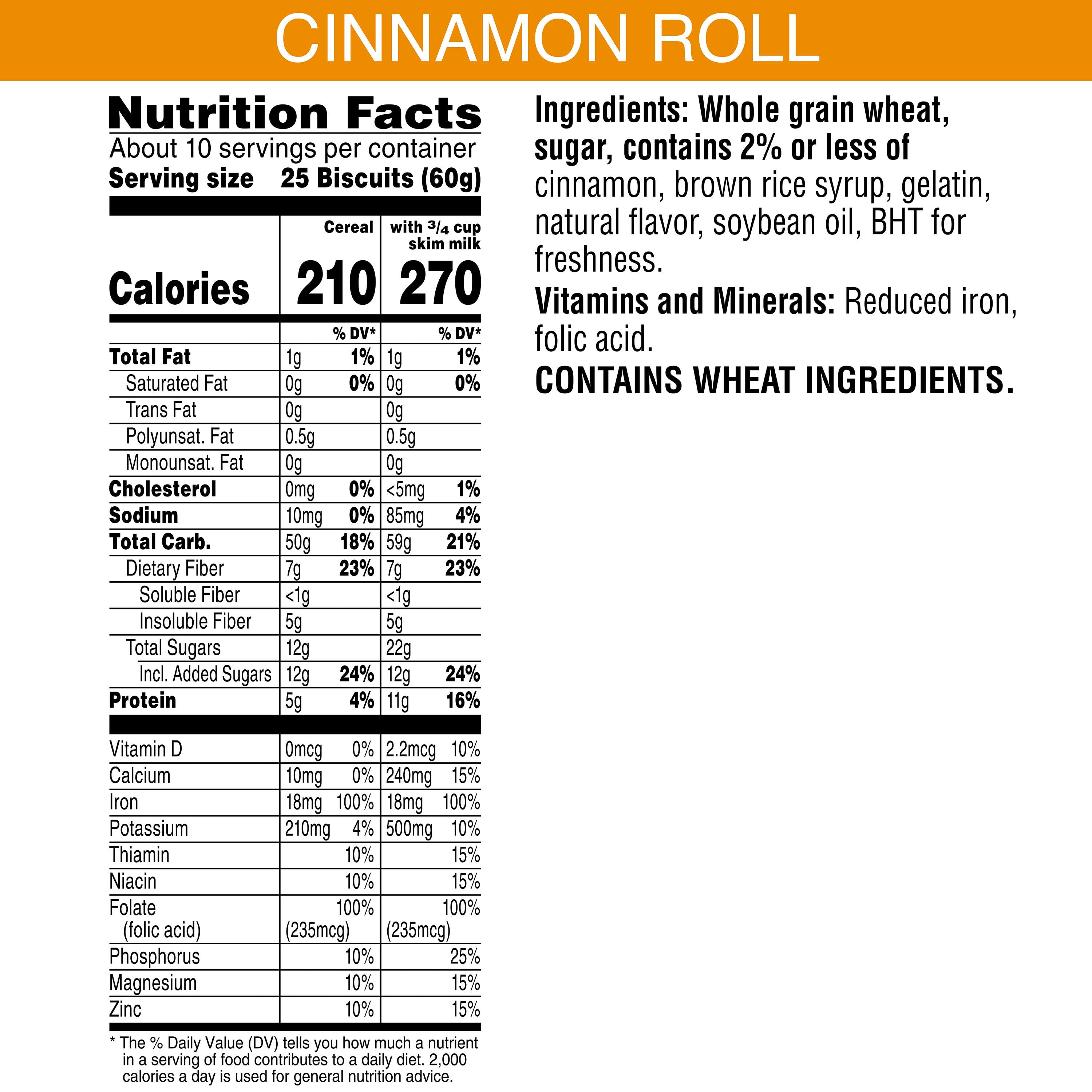 Kellogg's Frosted Mini Wheats Breakfast Cereal, Cinnamon Roll, Family Size, High Fiber Food, 22oz - Walmart.com - Walmart.com Kellogg's Frosted Mini Wheats Breakfast Cereal, Cinnamon Roll, Family Size, High Fiber Food, 22oz - Walmart.com - Walmart.com