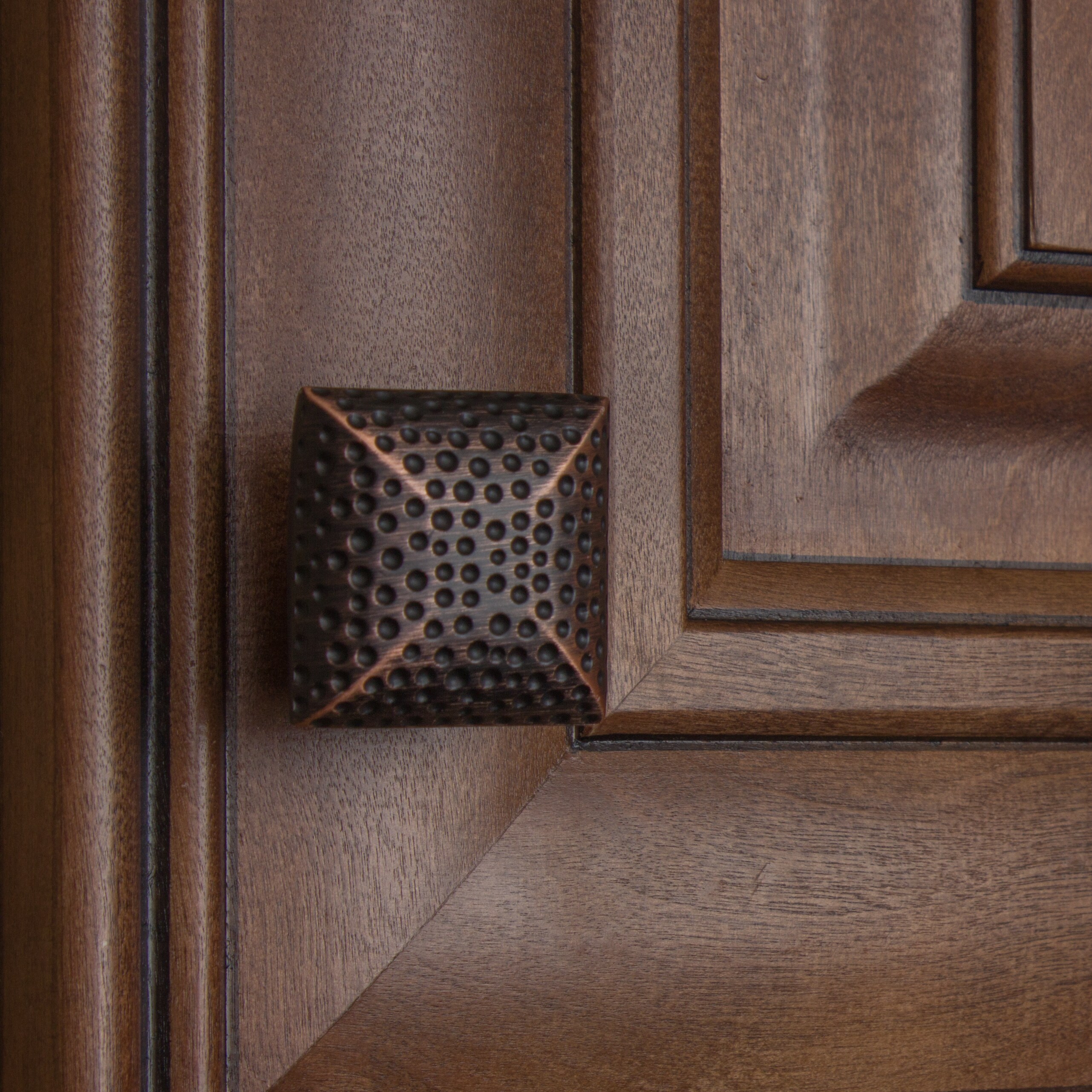 GlideRite 1-1/4 in. Dotted Hammered Transitional Square Cabinet Knobs, Oil Rubbed Bronze, Pack of 10 - image 5 of 5