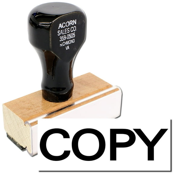 Large Bold Copy Rubber Stamp, Wooden Handle Rubber Stamp, Laser Engraved Dies, Impression Size 7/8" tall x 2-1/4”, Uses a Separate Stamp Pad