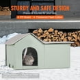 thumbnail image 5 of KFFKFF Insulated Cat Home, Exterior Feline Haven with Modifiable Heat and Timing, 600D Oxford Fabric Collapsible Cat Refuge with Warming Mat for Cold Seasons, Comfortable and Snug, Green (Sizeable), 5 of 9