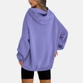 thumbnail image 3 of Lmnyox Oversized Hoodies for Women Solid Fashion Long Sleeve Drawstring Sweatshirts with Pocket Casual Pullover, 3 of 9