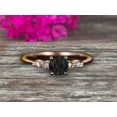 thumbnail image 1 of 1.50 Carat Beautiful Round Black Diamond Moissanite Engagement Ring on 10k Rose Gold With Diamond Moissanite, 1 of 6