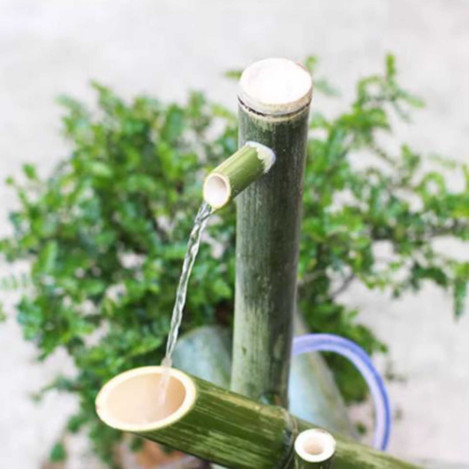 Bamboo Water Fountain With Pump,Japan Garden Waterfall Outdoor Water Fountain Spout,Outdoor Feature Pond Decor for Garden Decoration