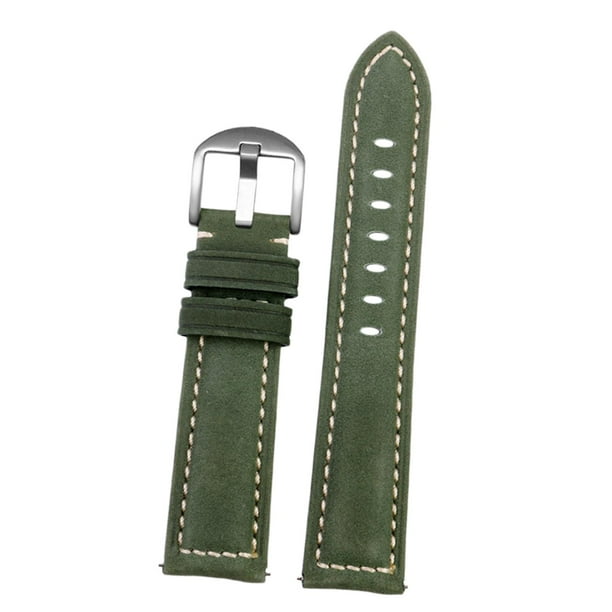 Correa de reloj de cuero PU de liberación rápida, ligera, transpirable, práctica para hombres Verde