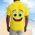 thumbnail image 3 of Zylanna Men's Casual Button Down Shirts, Breathable Short Sleeve Funny Face Print Vacation Summer Beach Shirts for Men Multicolor, 3 of 5