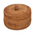 thumbnail image 4 of Baskets Rattan Wicker Decorative  Outdoor Organizingcovered Bread Storage Seagrass Woven Lids Picnic, 4 of 6