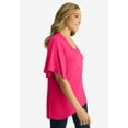 thumbnail image 2 of Jessica London Women's Plus Size Cutout Flutter Sleeve Tunic, 2 of 4