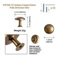thumbnail image 2 of Goo-Ki Antique Brass Cabinet Drawer Knobs Zinc Alloy Kitchen Hardware,Modern Single Hole Bar Pull Handles for Cupboard Wardrobe,12 Pack, 2 of 8