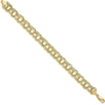 thumbnail image 2 of 14k Yellow Gold Lite 9.5 Triple Link Charm Bracelet - 8.25", 2 of 5