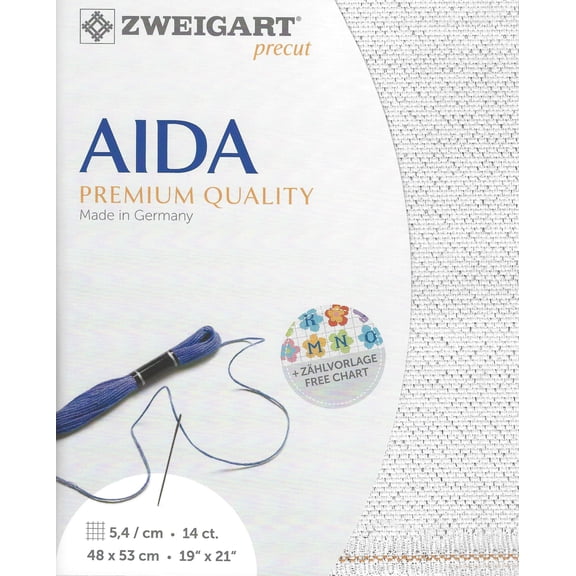 Zweigart Precut Stern-Aida 14 count Silver Flecked White 3706/17