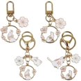 thumbnail image 5 of Llavero de conejo y gato, lindo llavero redondo de metal de conejo y gato, bonito llavero rosa Sakura bolsa de coche llavero para niña niño pareja joyería colgante (D), Como se muestra Zefei Wu 9024735055235, 5 of 5