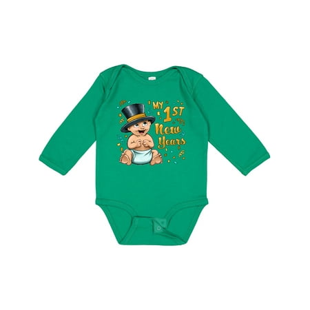 

Inktastic My First New Years- Celebrating Baby Gift Baby Boy or Baby Girl Long Sleeve Bodysuit