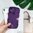 thumbnail image 3 of Case for iPhone XR Case Wave, Curly Frame Design for Women Girls, Cute Love Heart Camera Aesthetic Phone Case Soft Flexible TPU Shockproof Full-Body Protective Case Cover, Clear Purple, 3 of 12