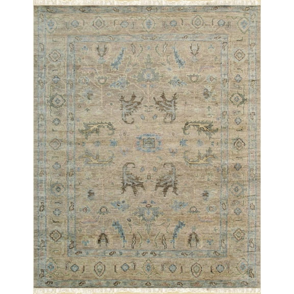 EORC Brown Hand Knotted Wool Classic Oushak Rug, 8' x 10'