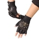thumbnail image 5 of 1 par de guantes de esqueleto pirata con remaches de cuero artificial, guantes punk de medio dedo, guantes para hombre para andar en motocicleta y deportes al aire libre, 5 of 5