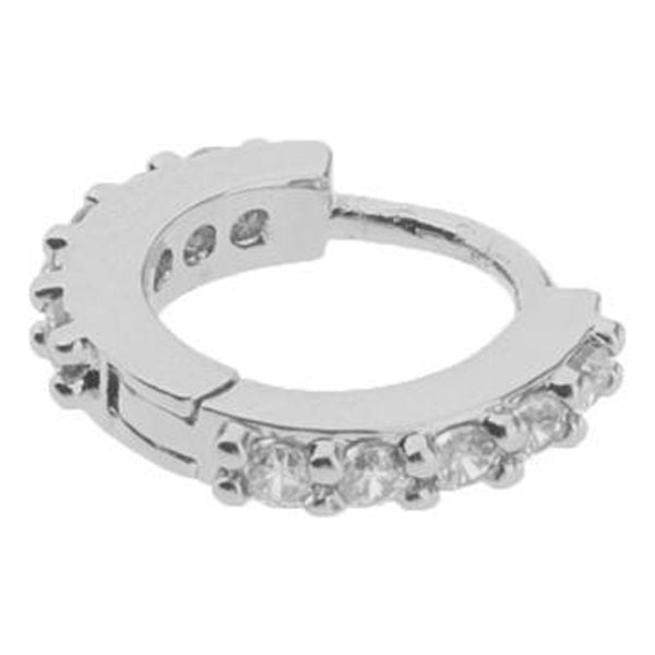 Paquete de 3-5 pendientes pequeños de aro con circonita cúbica de cobre, plata de 6 mm Plata 6mm