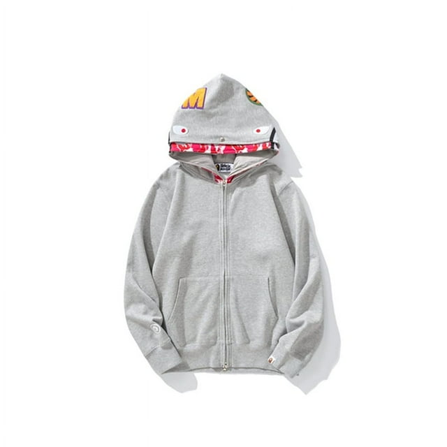 QJUHUNG Chandail à Capuchon en Coton BAPE Shark Street Camouflage Veste à Double Capuchon CAMO Noir