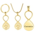thumbnail image 3 of 2 Pack Set Pet Infinity & Paw Print Urn Necklace / Urn Keychain for Ashes for Ashes of Dog/Cat Funeral Keepsake Cremation Necklace for Pet, 3 of 9