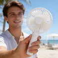 thumbnail image 4 of ROLKFUK Small USB Desk Fan, Portable Quiet Desktop Fan with 3 Speeds, Personal Cooling Fan for Office Bedroom Home Travel, White, 4 of 7