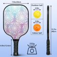 thumbnail image 4 of Pickleball Paddles Set Of 2, Fiberglass Surface, Spring Flowers Floral Print, 4 Balls & Bag, 4 of 5