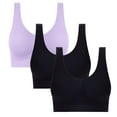 thumbnail image 2 of VBVC Women's 3 Pack Seamless Yoga Bra,Pull Up Bralette For Women,Ladies Traceless Sport Lingerie,Purple,Size S, 2 of 9