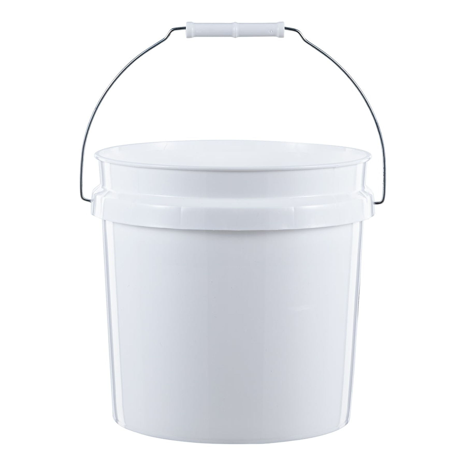 5 Gallon Round Plastic Buckets w/ Wire Handle & Plastic Grip