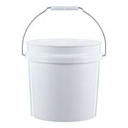 (2 pack) United Solutions 2 Gallon Round Comfort Handle Plastic Utility Bucket, White, 1 Each
