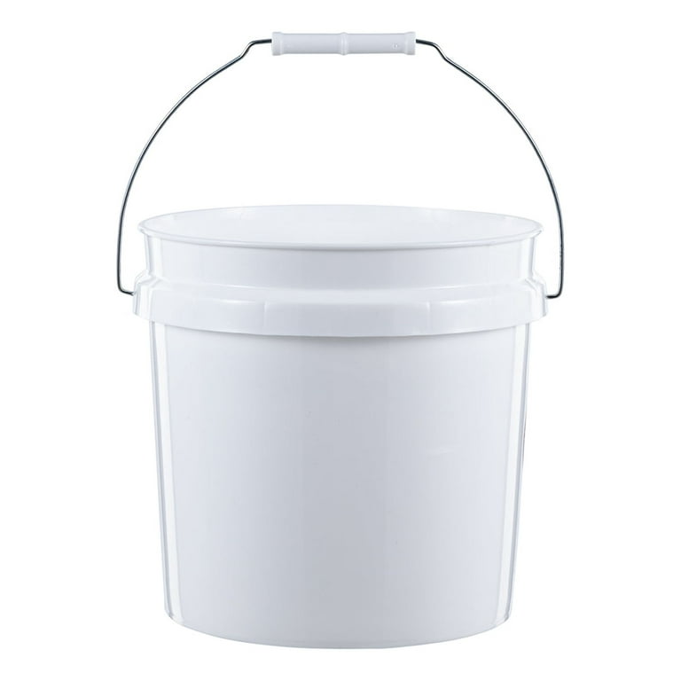 United Solutions 2 Gallon Round Comfort Handle Plastic Utility Bucket,  White, 1 Each