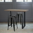 thumbnail image 5 of AmeriHome Acacia Wood Top Bar Height Pub Set with Black Bar Stools - 3 Piece Set, 5 of 5